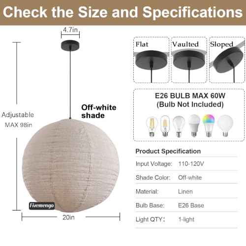 Linen Pendant Light Kit Lantern Pendant Light
