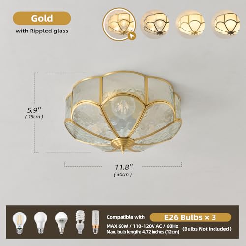Gold Brass Vintage Ceiling Light