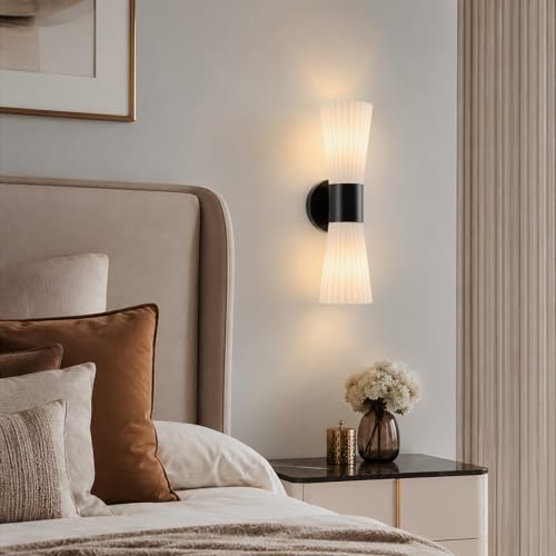 Black Glass Wall Sconce Light