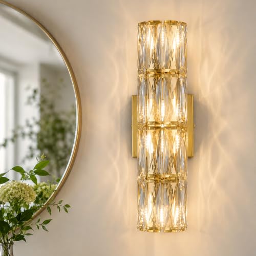 Gold Crystal Wall Sconces Mid