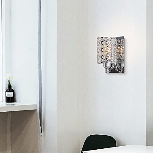 Crystal Wall Sconce with Chrome Finish (2 Count)