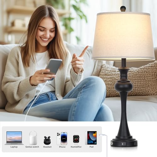 28.75 " 3 Way Touch Control Modern Table Lamp Set of 2 for Living Room (2 Count)