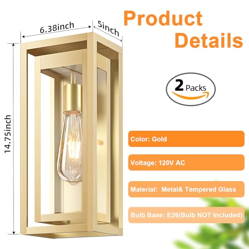 15" Outdoor Wall Lights (2 Count)
