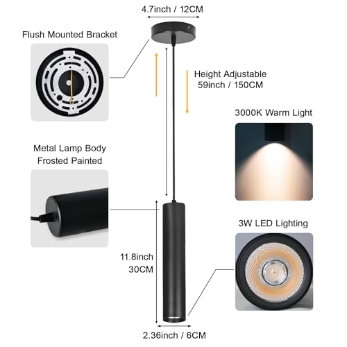 Black Pendant Lights 2 Pack