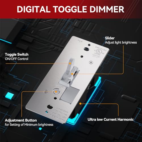 Toggle Slide Dimmer Switch for Dimmable LED Light (10 Count)