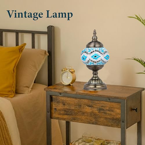 Turkish Mosaic Lamp Stained Glass Table Lamp with Tiffany Style