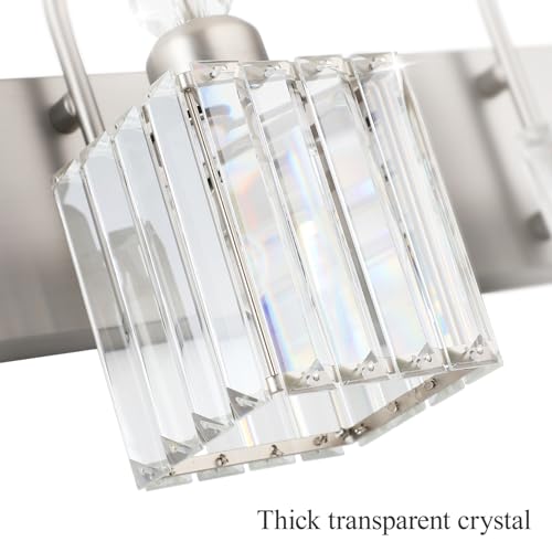 Crystal Brushed Nickel Vanity Light for Bathroom 4