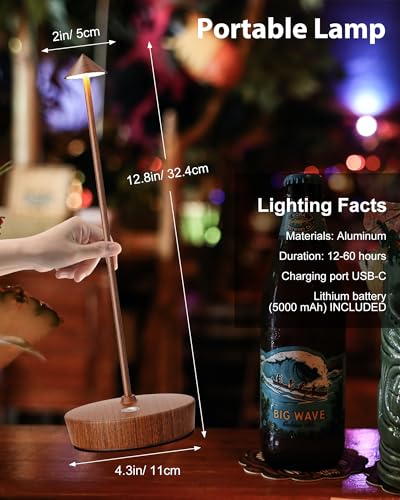 Cordless Table Lamp Rechargeable 6000mAh Battery Outdoor LED Light