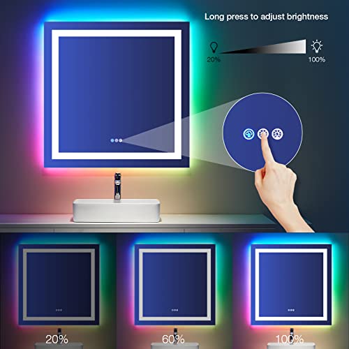 24"X30" RGB LED Bathroom Mirror with Lights