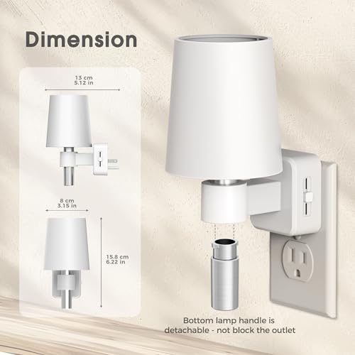 Night Light Dimmable Night Lights Plug into Wall Soft White 3000K
