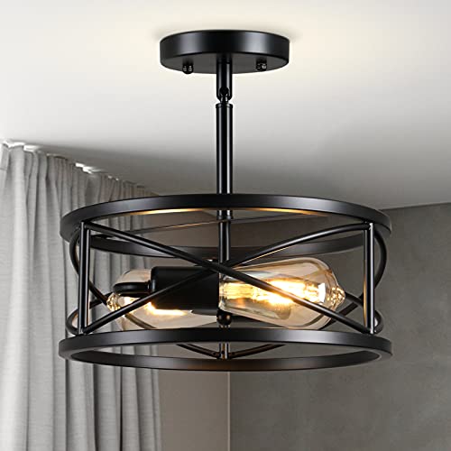 Farmhouse Semi Flush Mount Ceiling Light Fixtures