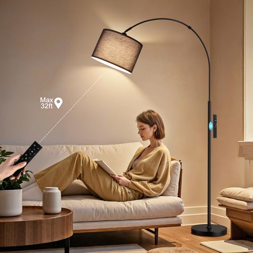 Dimmable Arc Floor Lamp with Remote