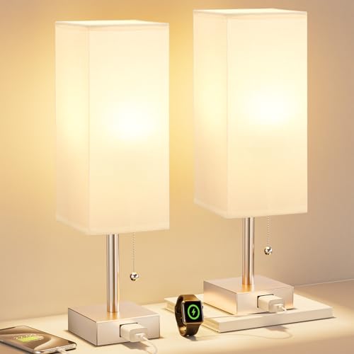 Bedside Lamp for Bedroom Set of 2 (2 Count)