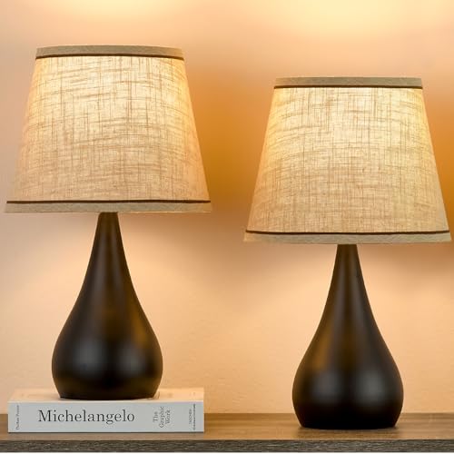 17.3'' Modern Touch Black Table Lamp Set of 2 with 3 Way Dimmable (2 Count)