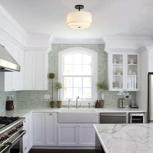 3 Light Semi Flush Mount Ceiling Light Fixture