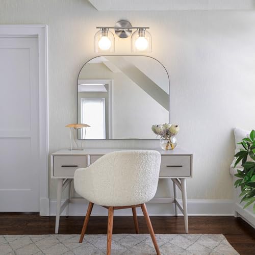Modern Brushed Nickel 14.2 Inch Bathroom Vanity Light Fixtures