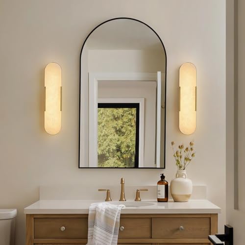 19.7" Marble Wall Sconce Alabaster Vanity Light Wall Lamps