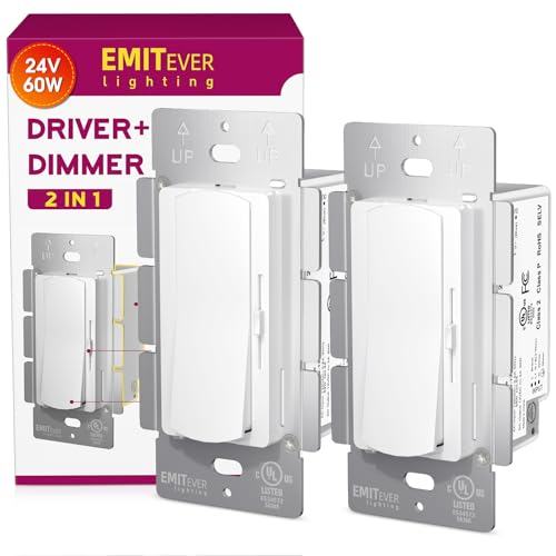 Dimmer Light Switch & 24V 60W Dimmable LED Driver 2 in 2PK