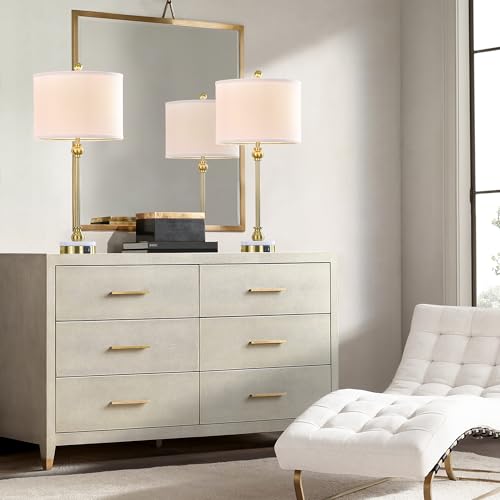 Brass Gold Buffet Table Lamps Set of 2 for Living Room (2 Count)