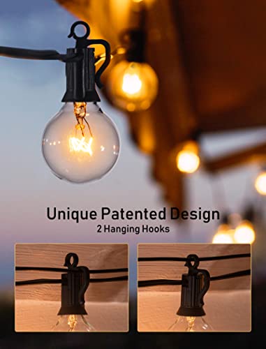 Outdoor String Lights 55FT Patio Lights with 50 Edison Glass Bulb (50 Feet)
