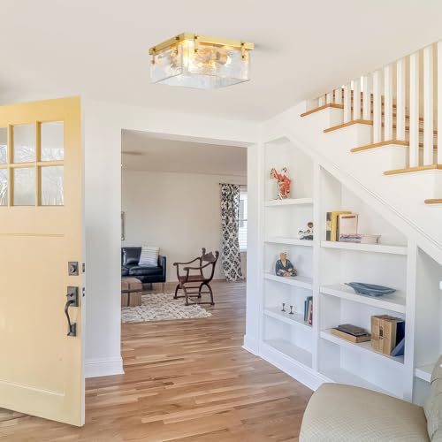 Close to Ceiling Light Fixture Gold Chandelier Modern Farmhouse Flush Mount Ceiling 3