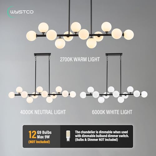 50 Inch Large Glass Globe Sputnik Chandelier