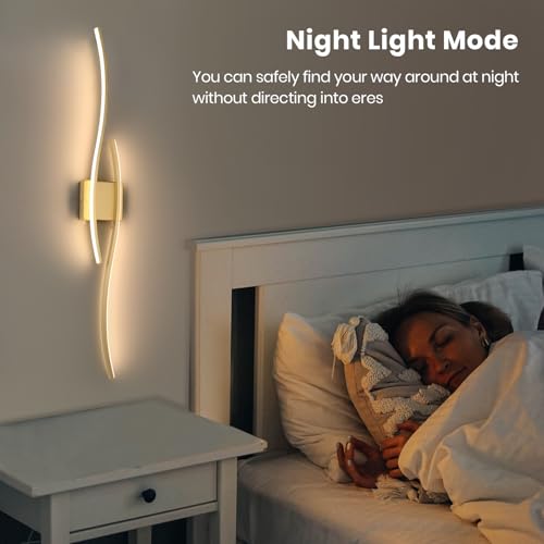 Modern LED Wall Sconce Set of Two with Remote Control (2 Count)