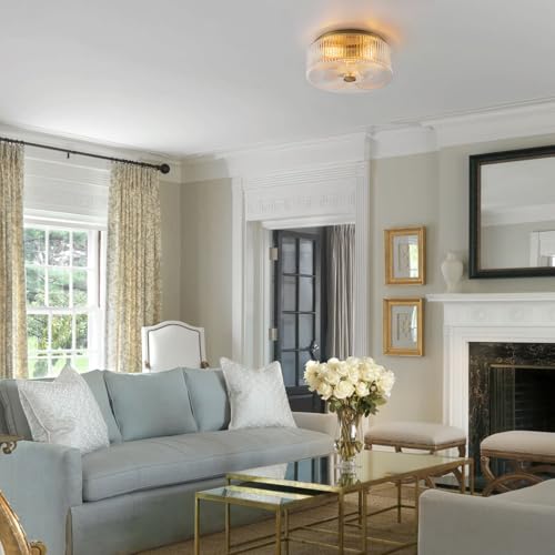 13.9 Inch Gold Flush Mount Ceiling Light
