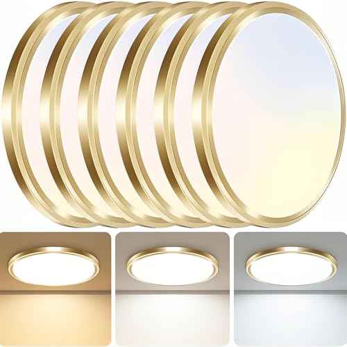6Pack 6.5Inch LED Ceiling Lights Gold (6 Count)