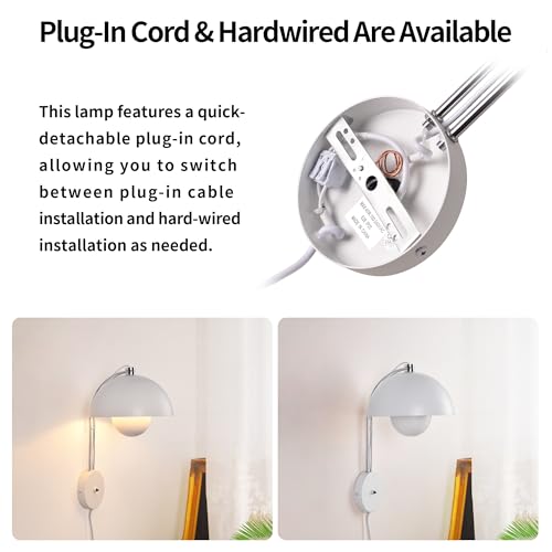 Mid Century Modern Bud Plug in Wall Sconces for Bedroom