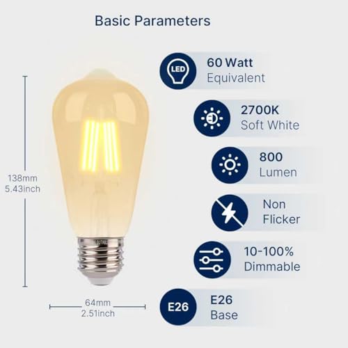 LED Edison Bulbs 60W Equivalent (4 Count)