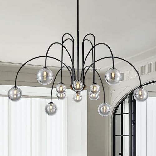 Large Black Sputnik Chandelier 12