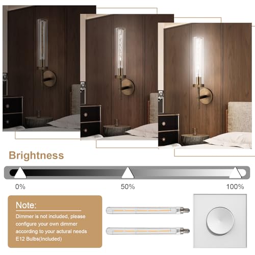 Bronze Wall Sconces Set of Two with White Lights (2 Count)
