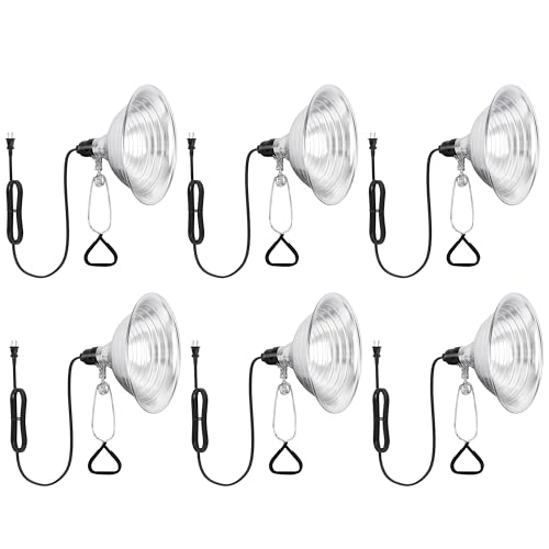 Clamp Lamp Light with Detachable 8.5 Inch Aluminum Reflector up to 150 Watts E26 Socket (6 Count)