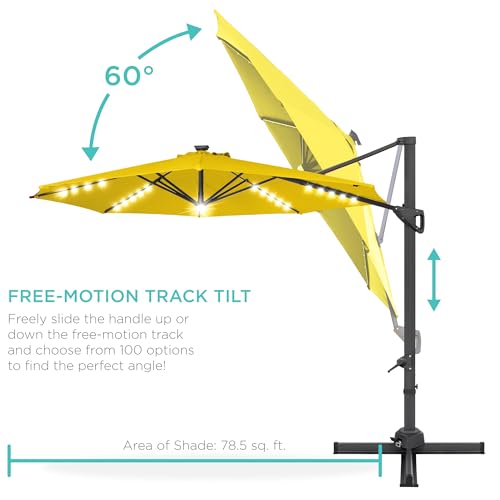 10ft Solar LED Cantilever Patio Umbrella