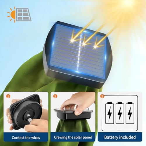 9FT Solar Patio Umbrella Outdoor Umbrella with 32 LED Lights