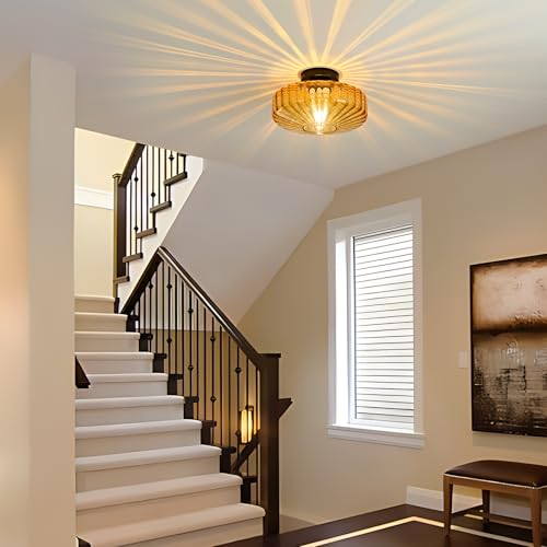 Glass Semi Flush Ceiling Lights