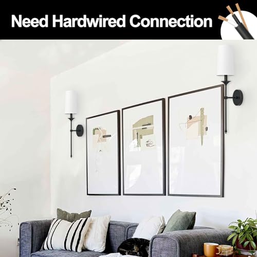 Wall Sconce Set of 2 Hardwired Candle Terrace Wall Light Vintage Lamp for Bedroom Living Room Dining Farm House Light Fixture (2 Count)