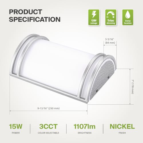 Indoor LED Wall Sconce Lights (2 Count)
