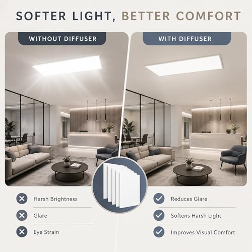 6 Pack Polycarbonate Fluorescent Light Covers (6 Pcs)