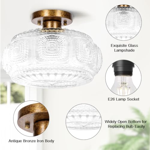 12 Inch Semi Flush Mount Ceiling Light Fixture