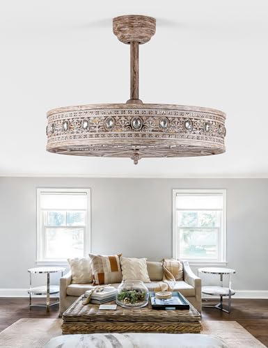 24 Inch Chandelier Ceiling Fan with Light