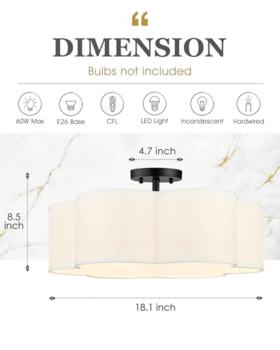 Black Semi Flush Mount Ceiling Lights