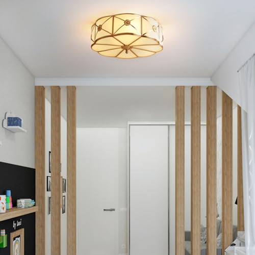14 Inch Brass Flush Mount Ceiling Light