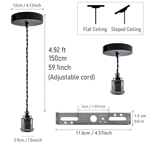 1 Light Mini Pendant Light Kit Black