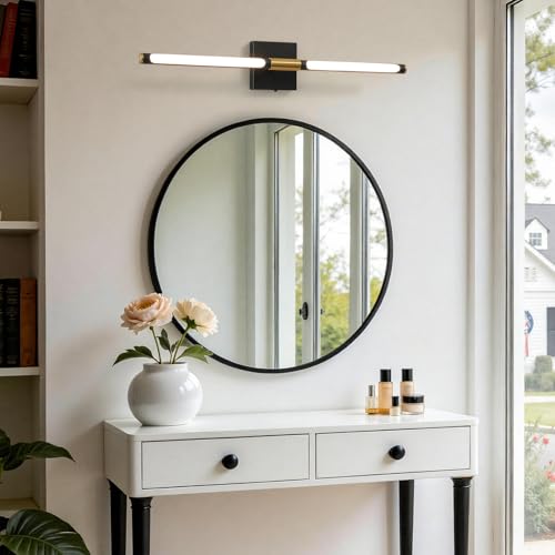 32 Inch Black and Gold Bathroom Vanity Light