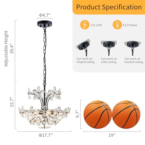 Crystal Chandelier Pendant Flushmount Ceiling Light Modern Lighting Fixture for Bedroom Hallway Bar Kitchen Bathroom