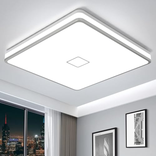 LED Ceiling Light Fixtures Flush Mount 12.8inch 24W Bright White Square LED Ceiling Lamp 5000K