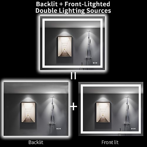 48"X40" LED Bathroom Mirror with Lights