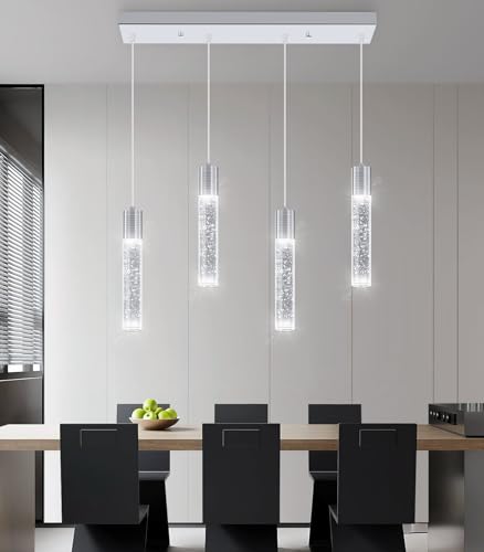 4 Lights Mini Crystal Pendant Light for Kitchen Island (4 Count)